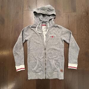 Roots Cabin Grey Full Zip-Up Hoodie Sweatshirt Men's Size Medium